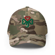 Shamrock Heart, Fitted, Camo Green or Black