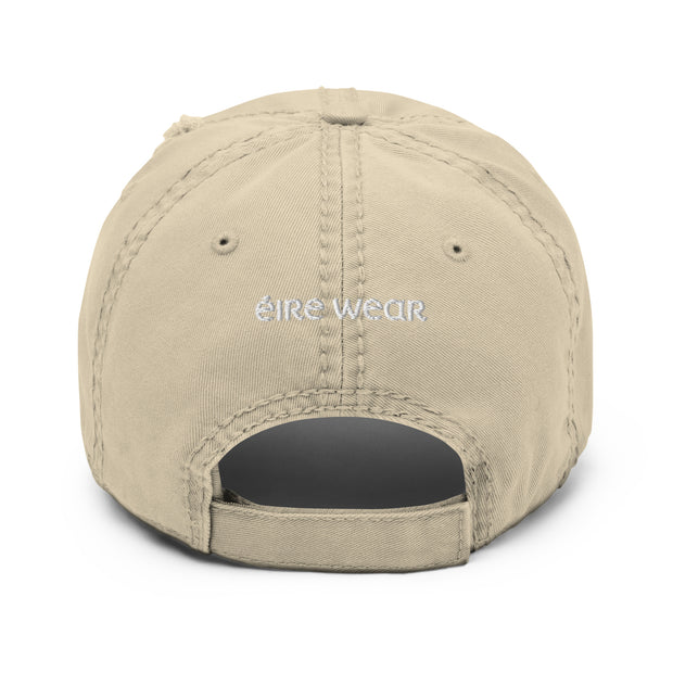 Distressed Dad Hat White Bee