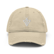 Distressed Dad Hat White Bee