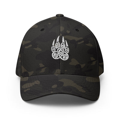 Celtic Bear Claw, Fitted, Multi-Camo Black and Green