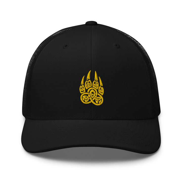 Celtic Bear Claw Gold, Retro Trucker, Black