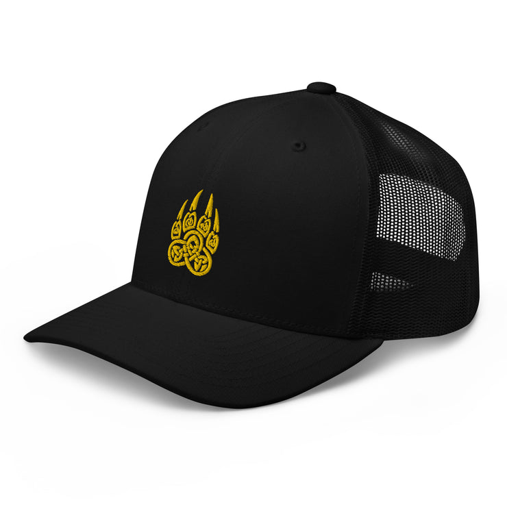 Celtic Bear Claw Gold, Retro Trucker, Black